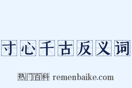 寸心千古反义词是什么意思的图片